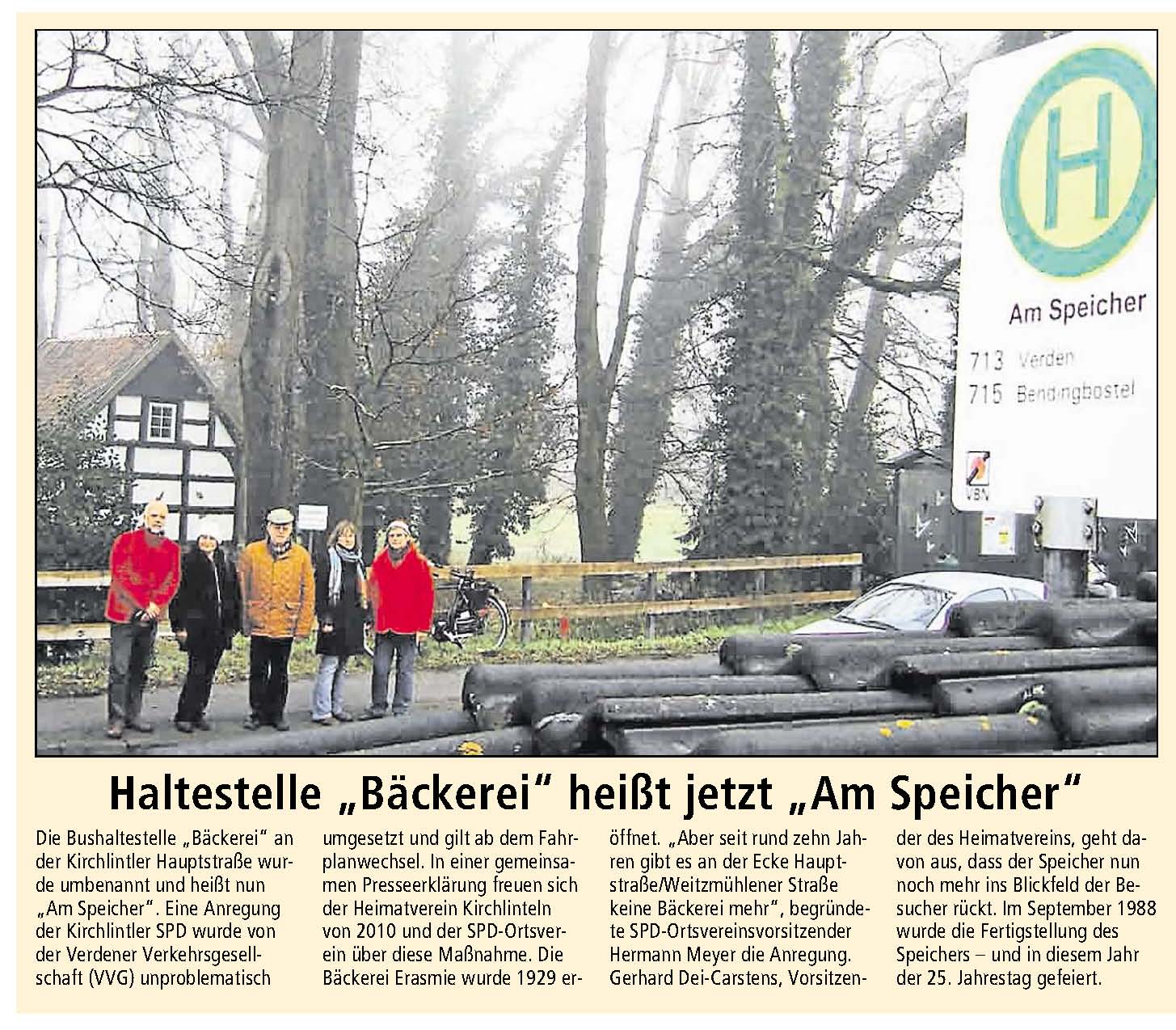 Haltestelle Bäckerei heßt jetzt Am Speicher